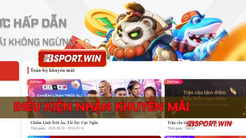 Điều kiện tham gia chương trình khuyến mãi Bsport