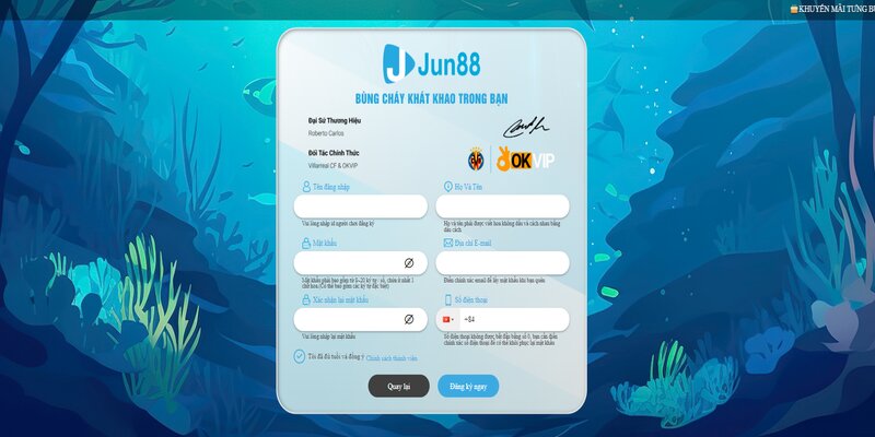 Thao tác đăng ký trở thành hội viên tại nhà cái Jun88 rất dễ dàng