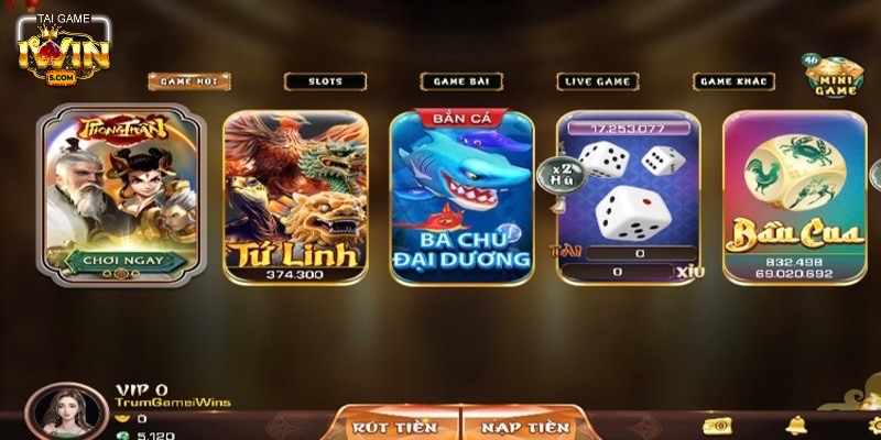 Kho game iwin đa dạng