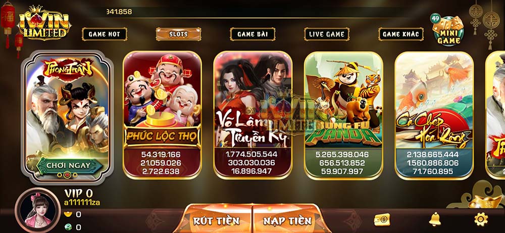 Sảnh Game Slots tại trang chủ nhà cái iWin