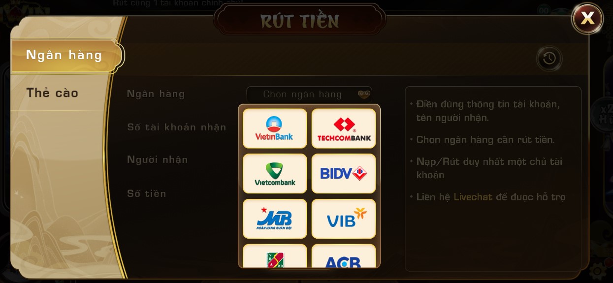 Rút tiền kiếm được qua tài khoản ngân hàng là phương thức phổ biến