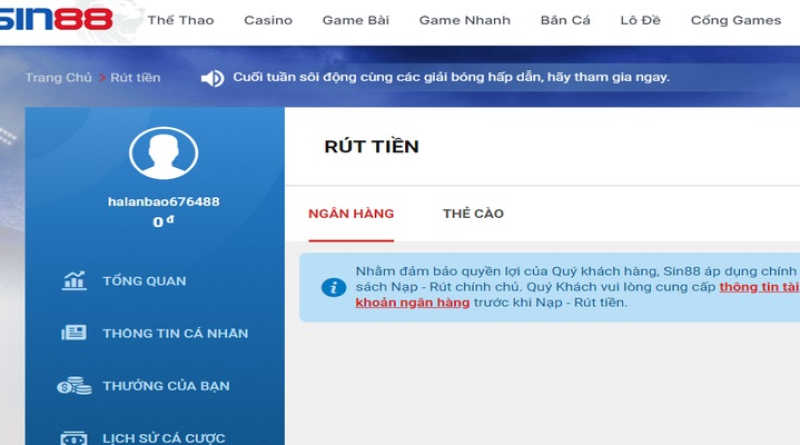 Rút Tiền Sin88 – Cách Thức Nhanh Chóng Và An Toàn